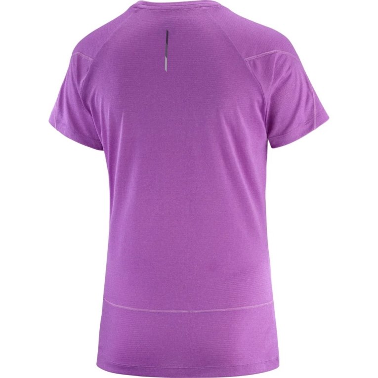 Lavender Salomon Cross Run Short Sleeve Women's T-Shirts | PH 89237X